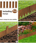 Weathering Steel Edging Kit Six Pack For Landscaping, Corten Steel Rust Patina Finish, 40 Inch Long By 6 Inch High Metal Border Edging