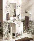 Modern bathroom with Voss Slick Brushed Nickel 24-Inch Towel Bar Wall Mounted For Bathroom Upgrade, Easy Install Hand And Bath Towel Holder.