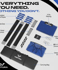 Components of 22 Ft By 12 Ft By 8 Ft Baseball And Softball Batting Cage With Easy Setup Includes pitching machine hole and carry bag