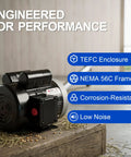 Tough As Nails 3/4 Horsepower Electric Motor with TEFC enclosure, NEMA 56C frame, designed for barns and shop jobs.