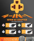 Heavy Duty 12 Awg Flat Extension Cord 10 Ft Outdoor Sjtw Power Adapter 3 Prong Nema 5 15P To 20R 6 15 20R Ac Outlet Weather Resistant Cable for generator use.