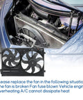 Direct Swap Radiator Cooling Fan Real Deal Fix Compatible With Vw Jetta Passat Gti Cc Golf Beetle Tt 18 Liter 19 Liter Engine shown in car engine bay.
