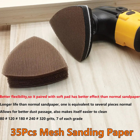 Oscillating Tool Sanding Pads Kit With 138Pcs Mesh And Normal Sandpaper 2 Sanding Pads And 1 Interface Pad Multitool Sandpaper Set For Finishing Detail Sanding Pro Grade focus on mesh pad