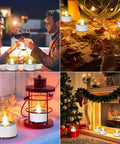 Battery Operated Flameless LED Tea Lights 24 Pack Realistic Flicker Votive Candles For Warm White Ambience Seasonal Decor