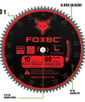 10-Inch 80-Tooth TCG Saw Blade For Aluminum, Non-Ferrous Metal And Plastic - 0.094-Inch Kerf, Five-Eighth-Inch Arbor