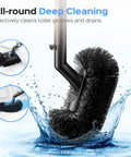 Heavy Duty Stainless Steel Toilet Plunger And Bathroom Brush Set Rustproof Hassle Free Cleanup brush with black bristles in water.