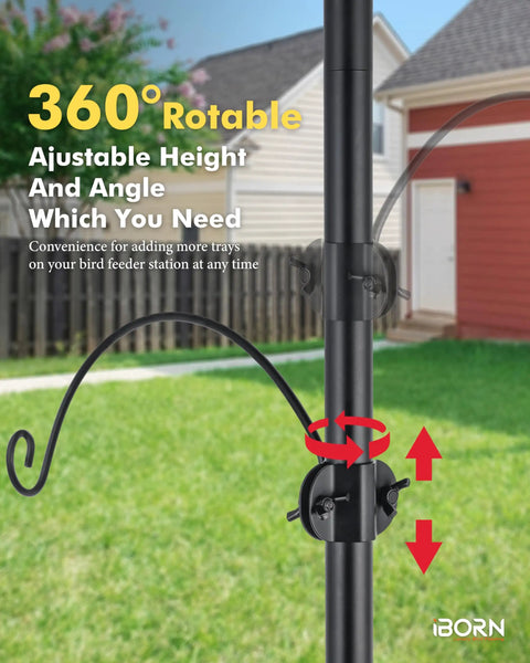 Heavy Duty 12.2 Inch Metal Bird Feeder Hooks For 1 Inch Poles Outdoor Hanging Station Kit Extra Hooks For Hummingbird Feeders And Plant Hangers Pack Of 2