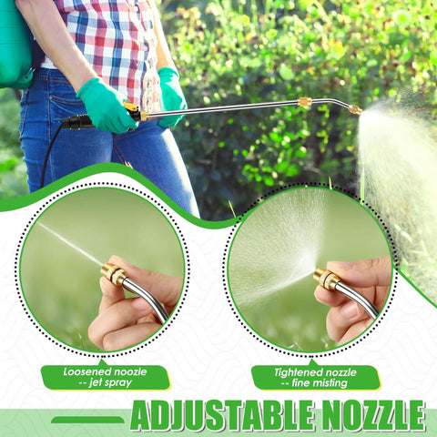 Person using Replacement Sprayer Wand For Ryobi P2800 And P2803 Compatible With Pump Action Sprayer, showing adjustable nozzle.