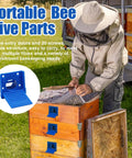Beekeeper installing Beekeeping Bee Hive Entrance Gates Eight Pack Open And Close Entrance Reducers on a wooden hive