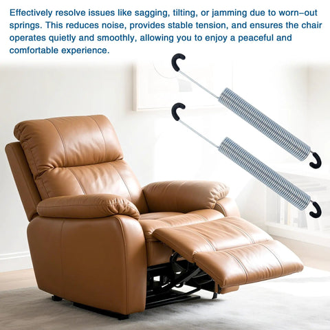 Four Piece 7 Inch Extension Springs For Power Recliner Lift Chair Couch Quick Swap Replacement With Heavy Duty Steel Coils And Precise Hook To Hook Sizing Built Tough For Smooth Glide Performance All Day Long with recliner chair.