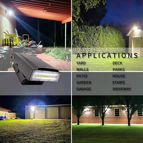 100W LED Full Cut Off Outdoor Wall Pack Light For Security And Safety, 13400LM 5000K, IP65 Waterproof applications display
