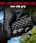 Vintage Non Slip Motorcycle Handlebar Grips For Left 7/8 Inch 22mm And Right 1 Inch 24mm Bars Durable Rubber Open End Black Grippy Texture Close-up
