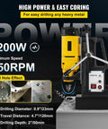Portable 1200W Magnetic Drill Press With Dead Simple Setup And Rock Solid 13500N Pull For Heavy Duty 23mm Steel Boring And Zero Hassle Tapping Rig Work, showcasing 1200W motor and control panel.