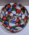 Show Stopping Game Changer Agate Powder Room Sink With Fire Modern Elegance For Luxury Bathroom Vanity Decor 24 Inch Square Handwash Bowl Premium Nonporous Glaze Fit, colorful agate bowl design.