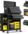 Tough As Nails 8 Drawer Rolling Tool Chest With Lockable Cabinets And Detachable Utility Cart, heavy-duty steel, organized garage storage.