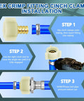 Six Pack PEX Swivel Adapters 1/2 Inch To 1/2 Inch Female NPT Brass Crimp Fittings For RV Plumbing PEX Faucet Connector Flexible Leak Free Pipe Connection Kit installation steps