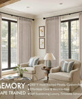 Pinch Pleated Thick Linen Curtains For Living Room And Bedroom 84 Inches Long Two Panels Taupe Rustic Farmhouse Track System Drapes With Linen Texture Memory Pleat Hooks And Rings Included