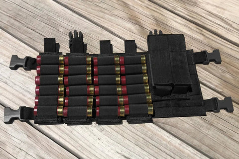 10 Pack 6 Round Buttstock Shell Holder For 12 Gauge Shotgun Shell Carrier Side Saddle With MOLLE Utility Pouch Hook And Loop