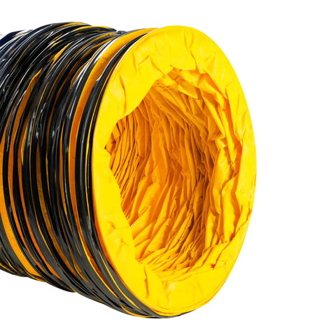 25 Foot PVC Flexible Duct Hose For Exhaust Fans 16 Inch Diameter Heavy Duty Ventilation Tubing With Flame Retardant Inner Wall Carbon Wire Spring Reinforcement Easy Slide Install For Indoor And Outdoor HVAC Use