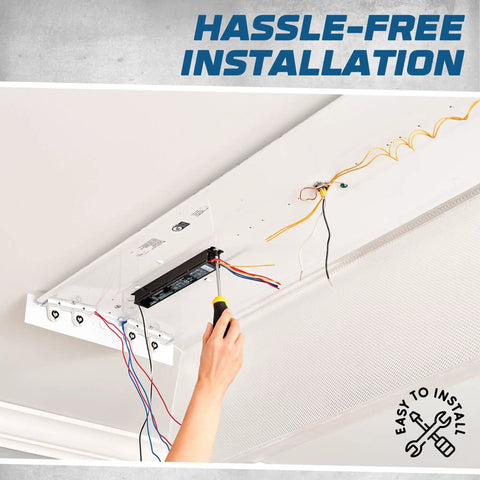 Installing 10 Pack Replacement Fluorescent Ballast Kit For Sylvania ICN 4P32 SC And N Philips under ceiling panel
