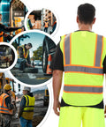 Back view of Top Tier High Visibility Reflective Safety Vest Featuring Featherweight Mesh Construction for outdoor crews.