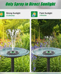 Solar Powered Glass Panel Fountain For Bird Bath No Battery Required 3.5W With Green Flower And 4 Fixed Rods And 7 Nozzles