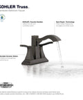 Truss Center Set Lavatory Faucet with Lever Handles, Craftsman-inspired bathroom tap with ceramic valves and corrosion-resistant finish