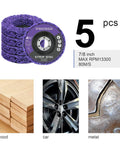 Heavy Duty 5 Pack 4.5 Inch Angle Grinder Paint Stripper Discs Featuring Premium Silicon Carbide Grit for metal and wood stripping.