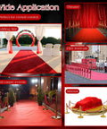 Wide application of Six Pack Velvet Stanchion Rope Red Carpet Set With Gold Hooks 5 Foot Crowd Control Velvet Ropes For Events