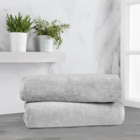 Premium Quick Dry Bath Towels Two Pack One Hundred Percent Cotton Oversized Super Absorbent Heavy Duty Fabric For Bathroom Spa Vibes And Legit Cloud Soft Comfort In Platinum