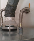 24 Inch By 1 Inch FIP Heavy Duty Stainless Steel Corrugated Water Flex Connector With Extra Thick Washers installed on water heater