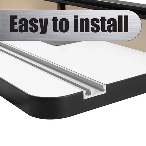 32 Inch Anodized Aluminum Combo Miter T Track Mini T Track Rail showing an easy to install profile cut, ideal for woodworking.