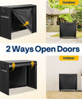 Rugged Heavy Duty 4Ft Log Rack Cover Waterproof Outdoor Firewood Storage with dual opening flaps showcased indoors and outdoors
