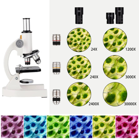 Monocular Compound Microscope For Adults And Students With 200X To 5000X Magnification Includes Slides Kit And Phone Adapter