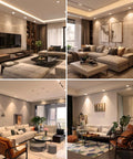 Living room with 2 Inch LED Downlight 12 Pack Recessed COB Dimmable Ceiling Lights 3W 3000K Warm White CRI80.