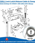 Diagram of FJ7595-1 lock release cable and clamp for Rotary lifts with Heavy Duty Lock Release Cable And Fixture Kit