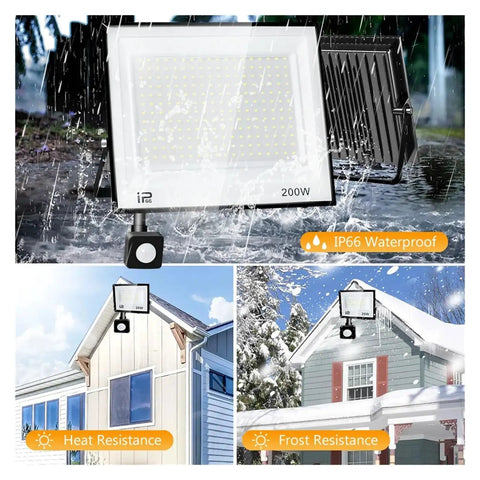 JUDYSSY Led Floodlight Motion Sensor Led Reflector 50W 100W Outdoor Waterproof Spotlight on wall with rain and snow