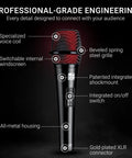 Dynamic Microphone With On Off Switch For Singing Speech And Instruments Handheld XLR Vocal Mic For Live Gigs And Studio