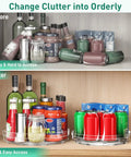 Before and after pantry organization with 2 Pack Lazy Susan Turntable Organizer 9.5 Inch Spice Rack For Cabinet And Refrigerator