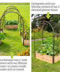 Arch Trellis For Elevated Planter Boxes 2x4 Garden Arbor For Climbing Plants Vegetables And Flowers, Heavy Duty Steel Frame