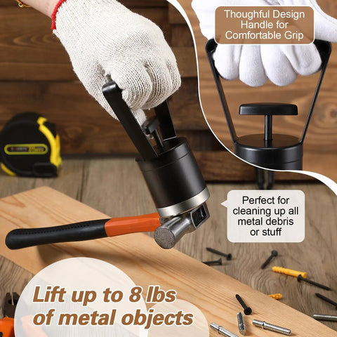 Magnetic Pickup Tool With Quick Release And 8 Lb Capacity, Handheld Magnet Grabber For Metal Shaving And Pay Dirt Gold Prospecting, Easy Retrieval Of Nails Screws Bolts And Small Metal Debris