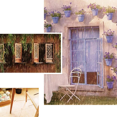 Set Of Four 1.5 Inch Galvanized Steel Swivel Latches Built Tough To Secure Cabin Doors Garden Gates And Storage Trunks Super Solid Hold No Nonsense Setup And All Required Mounting Screws Ready To Roll against a rainy backdrop with potted flowers.