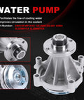 Beefed Up Timing Chain Kit With Oil Pump And Water Pump for 5.4L V8 Ford Trucks, close-up of water pump details.