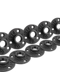 Ten-pack One Inch Floor Flange Set For Industrial Vintage Style Pipe Fittings Built To Last For DIY Projects in black iron