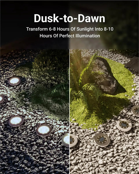12 Pack Solar Path Lights Outdoor LED Garden Lights Waterproof Dusk to Dawn Landscape Pathway Stakes 7000K Diamond White