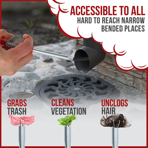 36 Inch Snake Drain Clog Remover With Extendable Flexible Grabber Arm For Hair Snags In Sink Shower And Tub Plus Dryer Vent Cleaner And Long Reach Grabber Tool For Hard To Reach Places