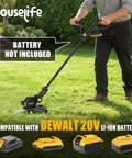 Person using 3 In 1 Cordless String Trimmer Edger And Mini Mower For 20V Max Batteries 12 Inch Cut 8500 RPM Auto Feed Weed Wacker