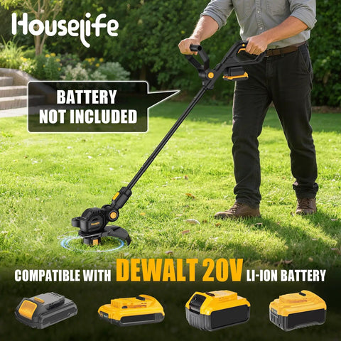 Person using 3 In 1 Cordless String Trimmer Edger And Mini Mower For 20V Max Batteries 12 Inch Cut 8500 RPM Auto Feed Weed Wacker