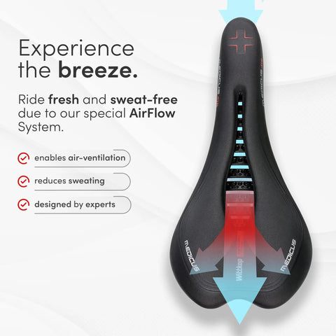 Memory Foam Mountain Bike Seat With Ergonomic Five Zone Concept For Road BMX And MTB Rides All Day Comfort Saddle Built For Long Days In The Saddle Ride Ready with airflow design