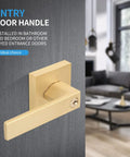 Modern gold door lever with key, installed on interior door, 5 Pack Modern Gold Door Levers With Keys For Entry Front Exterior And Interior Doors Keyed Alike Privacy Lock Levers For Bedroom Bathroom And Hallway Everywhere.
